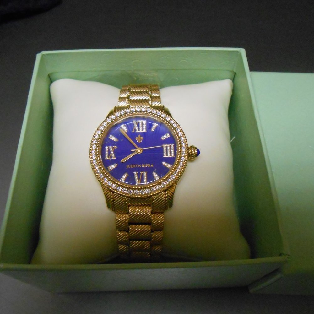 Judith Ripka Navy Gold Watch - Picture 2 of 7